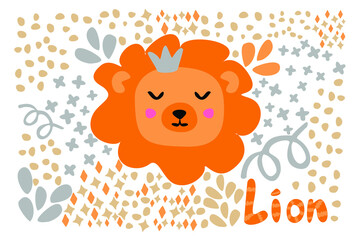 doodles cute animals collection lion king of animals cute sticker