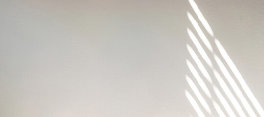 Naklejka premium Shadow background. Sunlight architecture abstract background with light, black shadow overlay from window on white texture wall. Product presentation, backdrop and mockup, summer seasonal concept.