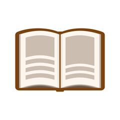 Flat vector illustration of book with open pages. Reading and knowledge concept. Isolated on white background