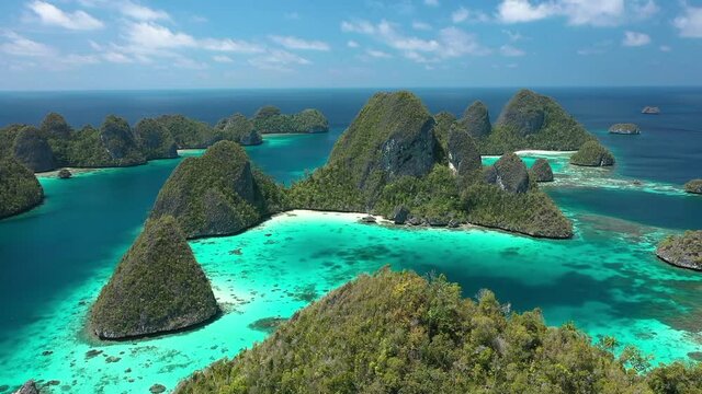 2020 - Excellent aerial shot of the Wayag Islands, Raja Ampat, Indonesia.