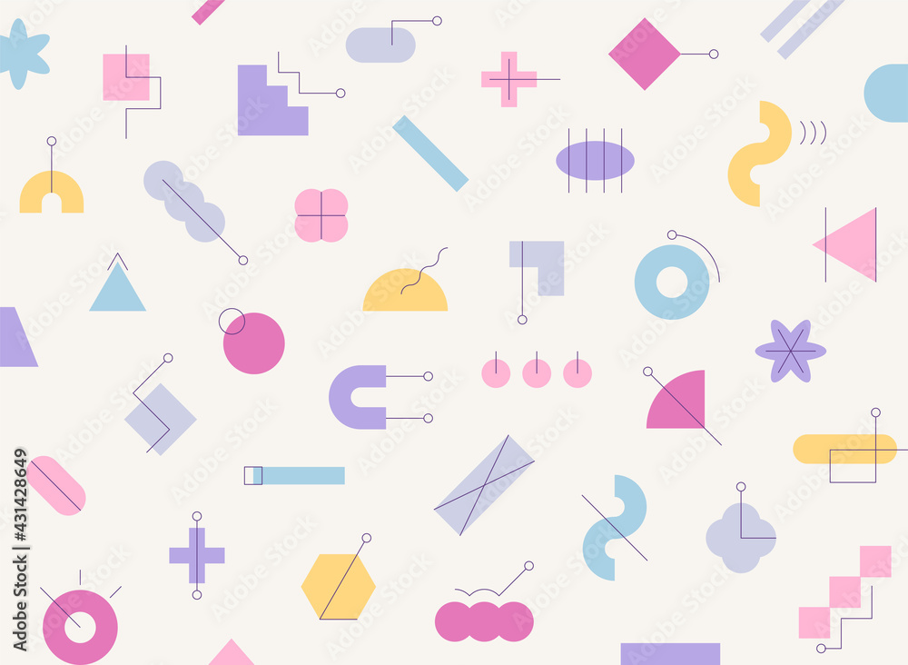 Leinwandbilder a design in which various shapes of shapes harmonize with the line decoration. simple pattern design