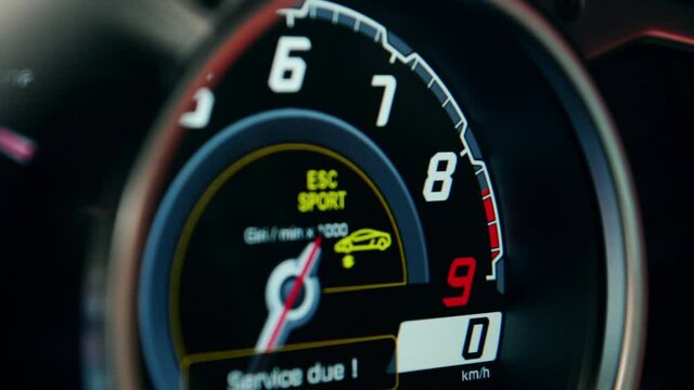 Car revving with digital tach and turn on