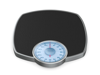 weight scale floor on white background. Isolated 3D illustration