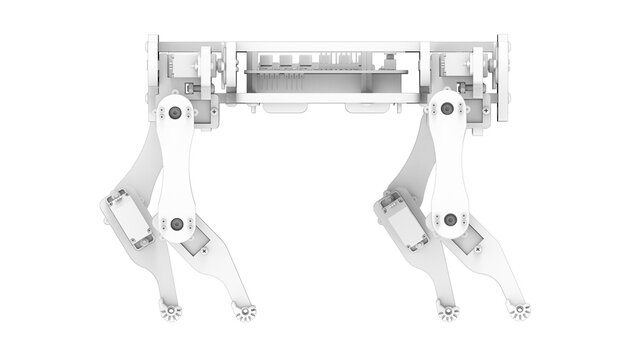3D rendering of a robot animal sketch like style isolated on white background