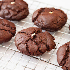 Homemade giant dark chocolate cookie
