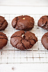Homemade giant dark chocolate cookie