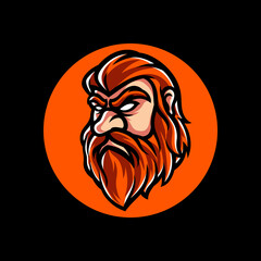 Red Hair Old Man Logo