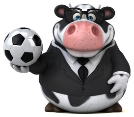 Naklejka premium Fun cow - 3D Illustration