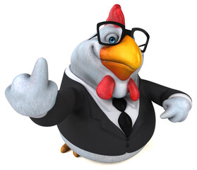 Fun chicken - 3D Illustration