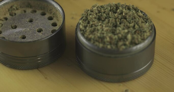 ground weed in grinder