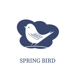 Bird logo. Vector logo. Simple flat concise design.