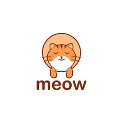 cute kitty pet shop logo design