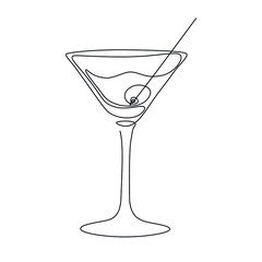 martini glass with olives