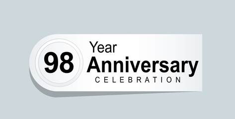 98 Years Anniversary Logo White Ribbon