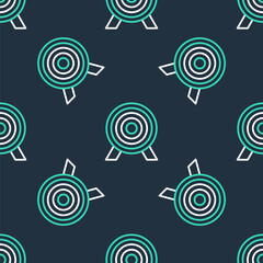 Line Target financial goal concept icon isolated seamless pattern on black background. Symbolic goals achievement, success. Vector