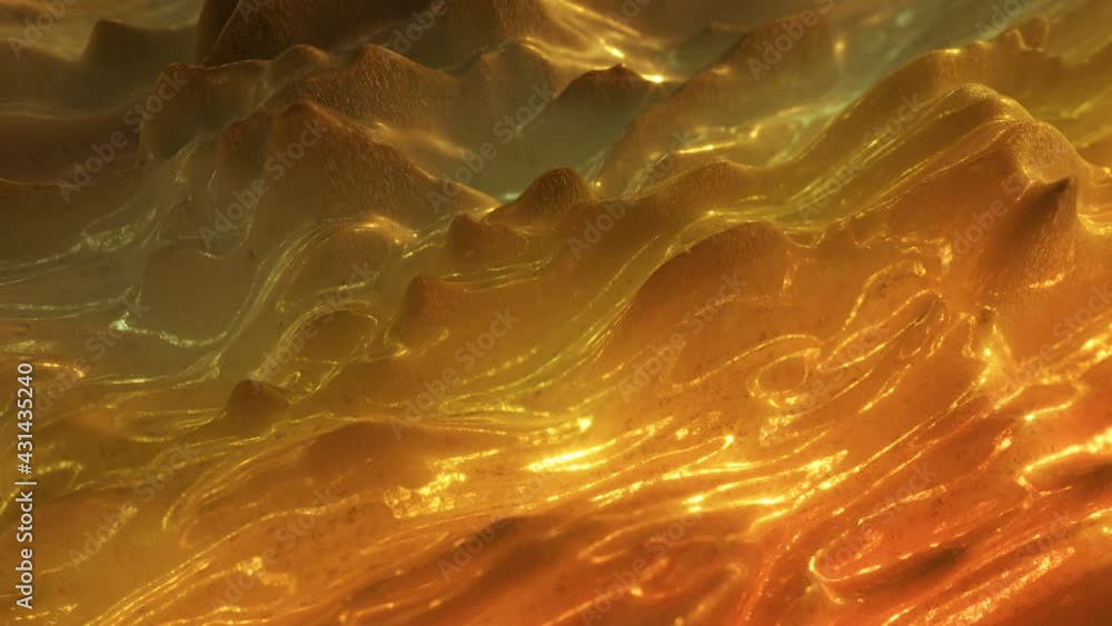 Poster shiny wavy orange background. 3d render vj loop animation