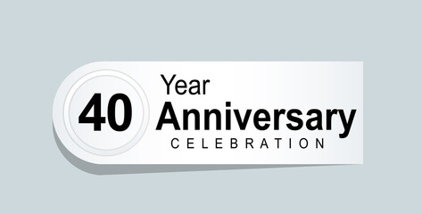 40 Years Anniversary Logo White Ribbon