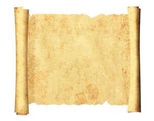 Scroll of old parchment. Isolated on white background