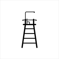 Rescue Tower Icon, Watch Tower Icon, Tall Structure Used By Guard For Safety And Rescue