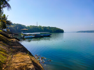 patrol boat on Indonesia's natural artificial lake