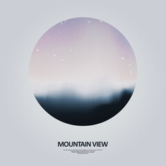 Mountain peaks illustration