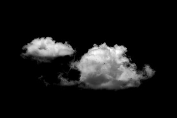 Collections of separate white clouds on a black background have real clouds. White cloud isolated on a black background realistic cloud. 