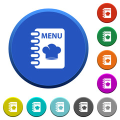 Menu with chef hat beveled buttons