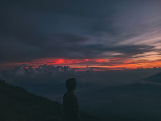 Fototapeta premium sunset in the mountains