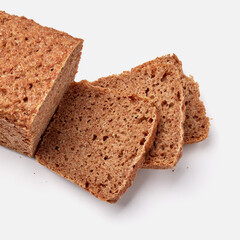 sliced rye bread on a white plate