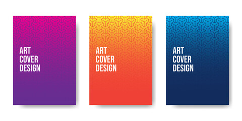 Collection of design covers. Pattern filled with gradient colors. Modern abstract background. Geometric pattern. Vector EPS10.