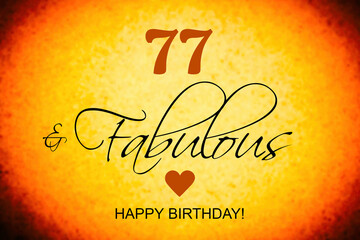 77th birthday card wishes illustration