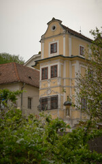 Fototapeta na wymiar Narrow house of the Clock Museum in Bratislava, Slovakia