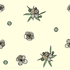 Spring flowers Collection of vector patterns. Seamless pattern