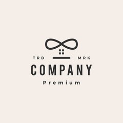 infinity house hipster vintage logo vector icon illustration