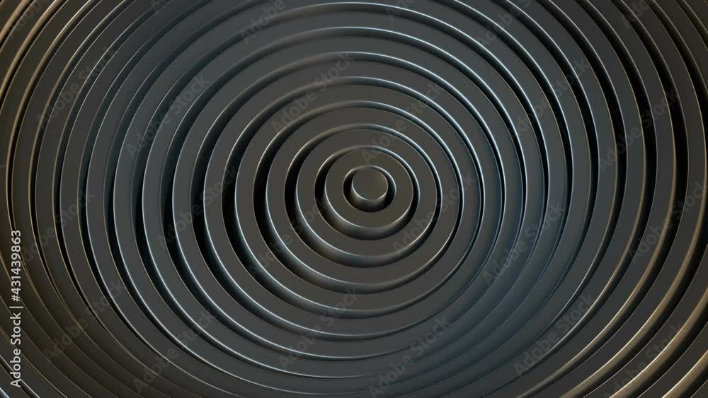Poster black glossy circles. clean geometric background. 3d render seamless loop animation