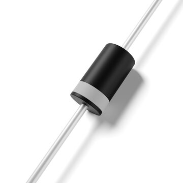 Rectifier diode isolated on white background. 3D rendering.