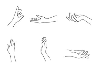 Collection of various hands gesture. Vector illustration