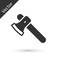 Grey Wooden axe icon isolated on white background. Lumberjack axe. Vector