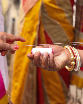 haldi rituals of bengali wedding stock photo