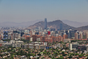 Obraz premium The panoramic view of Santiago city, Chile