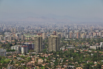 The panoramic view of Santiago city, Chile