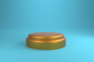 Golden podium on a blue background