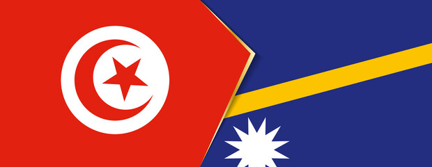 Tunisia and Nauru flags, two vector flags.