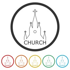 Church ring icon isolated on white background color set