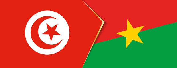 Tunisia and Burkina Faso flags, two vector flags.