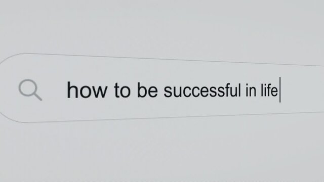 How to be successful in life - Pc screen typing question closeup