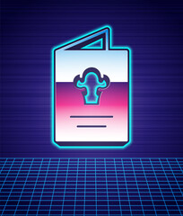 Retro style Cookbook icon isolated futuristic landscape background. Cooking book icon. Recipe book. Fork and knife icons. Cutlery symbol. 80s fashion party. Vector