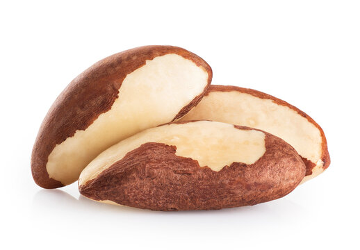 Brazil nuts isolated on white background.