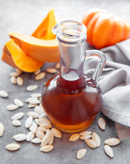 Bottle with pumpkin seed oil