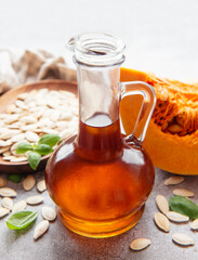 Bottle with pumpkin seed oil